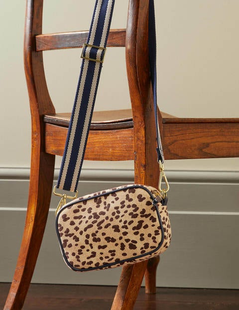 Canvas Crossbody Bag - Natural Leopard