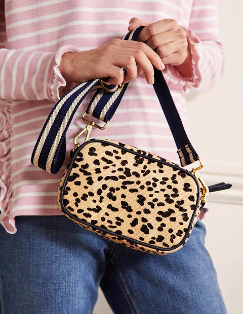 Canvas Crossbody Bag - Natural Leopard Canvas Crossbody Bag - Natural Leopard