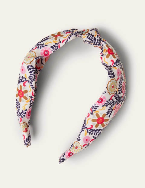 Knotted Headband - Ivory, Opulent Garden