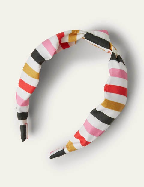 Knotted Headband - Formica Pink/Hot Coral Stripe