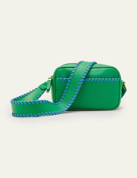 Stitch Detail Crossbody Bag - Irish Green/Mosaic Blue