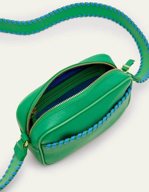 Stitch Detail Crossbody Bag - Irish Green/Mosaic Blue