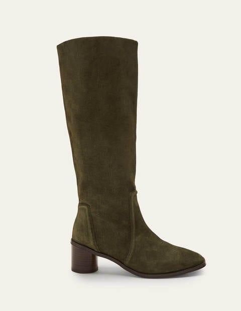 Suede Knee High Boots - Marsh