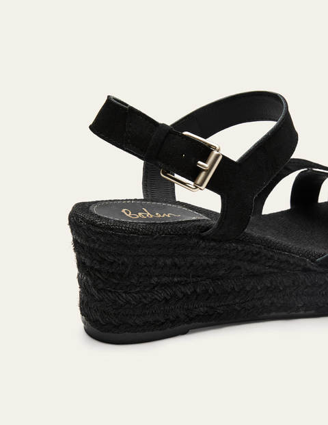Geometrische Espadrilles mit Keilabsatz - Schwarz Geometrische Espadrilles mit Keilabsatz - Schwarz
