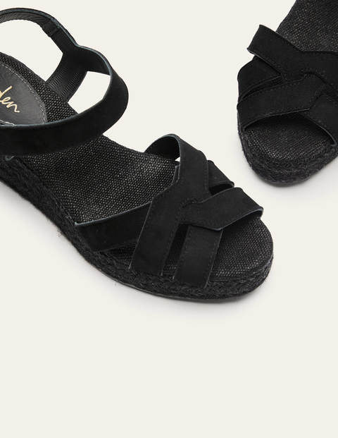 Geometrische Espadrilles mit Keilabsatz - Schwarz Geometrische Espadrilles mit Keilabsatz - Schwarz