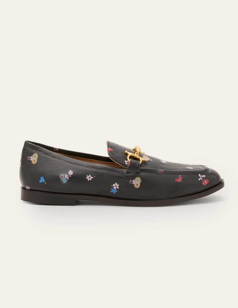 Snaffle Detail Leather Loafers - Black, Woodland Bud