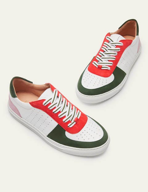 Schnürturnschuhe aus Leder - Kräftiges Korallenrot Schnürturnschuhe aus Leder - Kräftiges Korallenrot