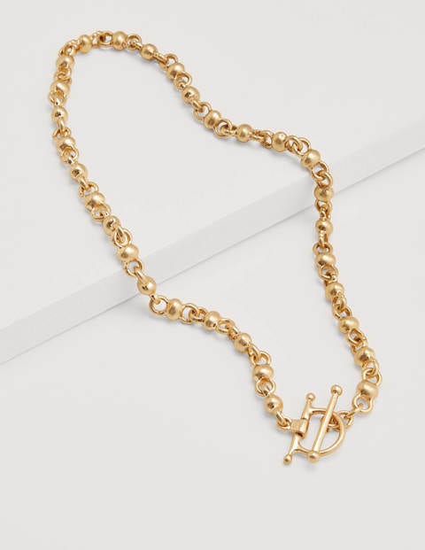 Snaffle Chain Necklace - Gold Metallic