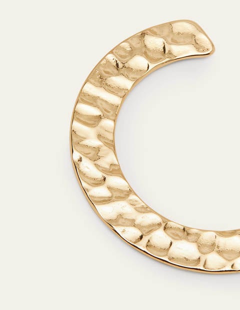 Hammered Hoop Earrings - Gold Metallic Hammered Hoop Earrings - Gold Metallic