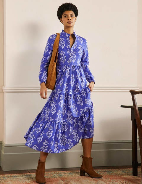 Tiered Maxi Shirt Dress - Denim | Boden UK