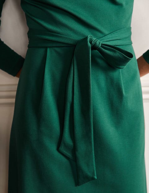 Puff Sleeve Jersey Dress - Deep Forest Puff Sleeve Jersey Dress - Deep Forest