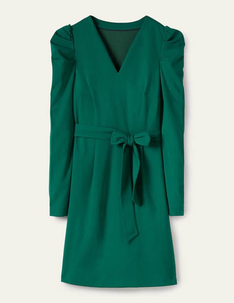 Puff Sleeve Jersey Dress - Deep Forest Puff Sleeve Jersey Dress - Deep Forest