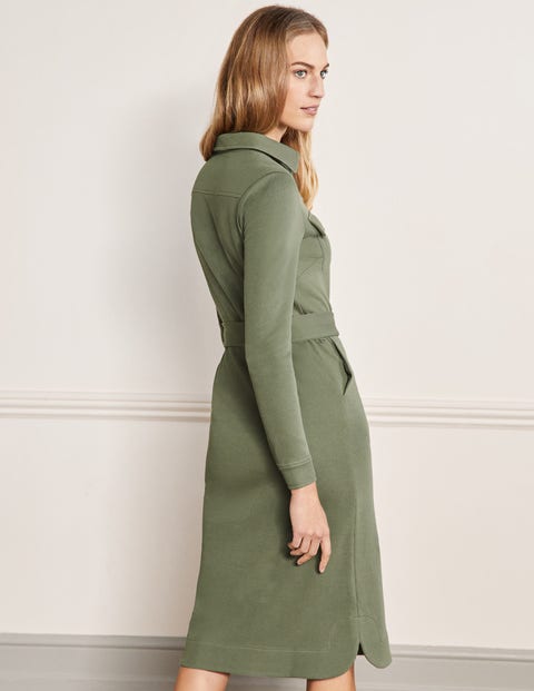 Ponte Midi Shirt Dress - Alder Ponte Midi Shirt Dress - Alder