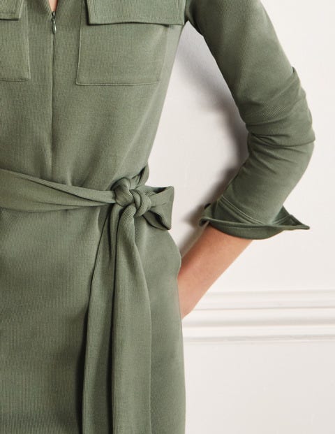 Ponte Midi Shirt Dress - Alder Ponte Midi Shirt Dress - Alder