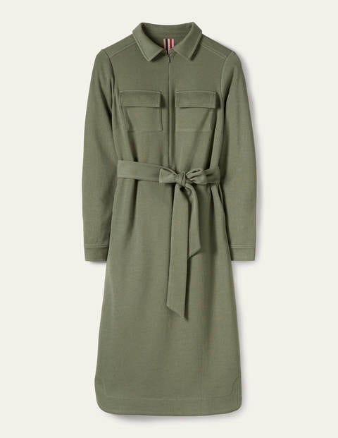 Ponte Midi Shirt Dress - Alder Ponte Midi Shirt Dress - Alder