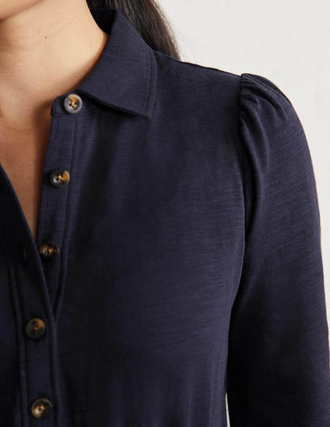 Robe-chemise en jersey - Bleu marine