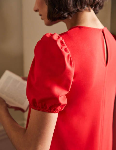 Seam Detail Jersey Shift Dress - Red
