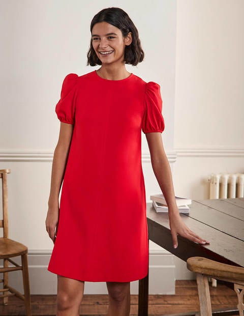 Seam Detail Jersey Shift Dress - Red Seam Detail Jersey Shift Dress - Red