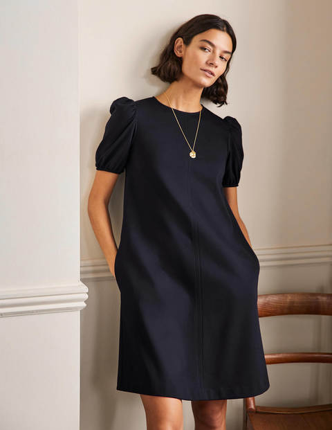 Seam Detail Jersey Shift Dress - Navy Seam Detail Jersey Shift Dress - Navy