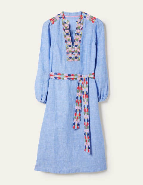 Embroidered Midi Kaftan - Chambray Embroidered Midi Kaftan - Chambray