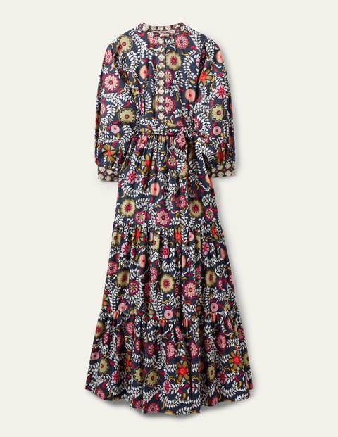 Ava Tiered Maxi Dress - French Navy, Opulent Garden Ava Tiered Maxi Dress - French Navy, Opulent Garden