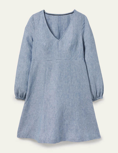 V-Neck Flippy Mini Dress - Chambray V-Neck Flippy Mini Dress - Chambray