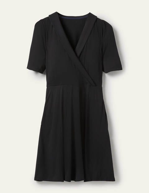 Fixed Wrap Jersey Dress - Black Fixed Wrap Jersey Dress - Black