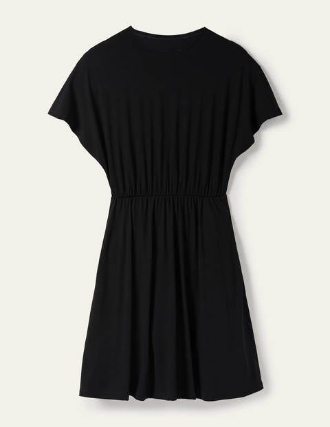 Flutter Sleeve Jersey Dress - Black Flutter Sleeve Jersey Dress - Black