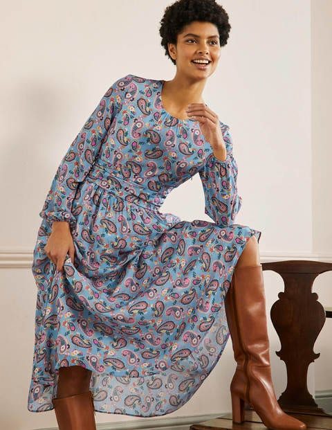 ruched waist midi dress