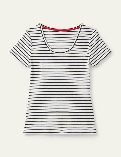 Essential Short Sleeve T-Shirt - Ivory / Navy Stripe Essential Short Sleeve T-Shirt - Ivory / Navy Stripe