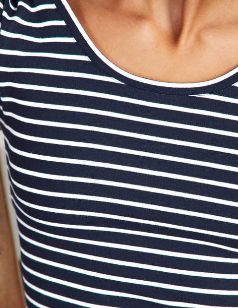 Essential Short Sleeve T-Shirt - Navy / Ivory Stripe