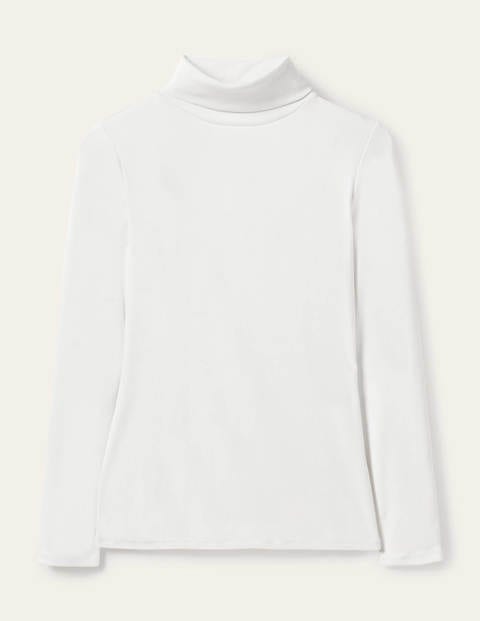Essential Roll Neck Tee - White Essential Roll Neck Tee - White