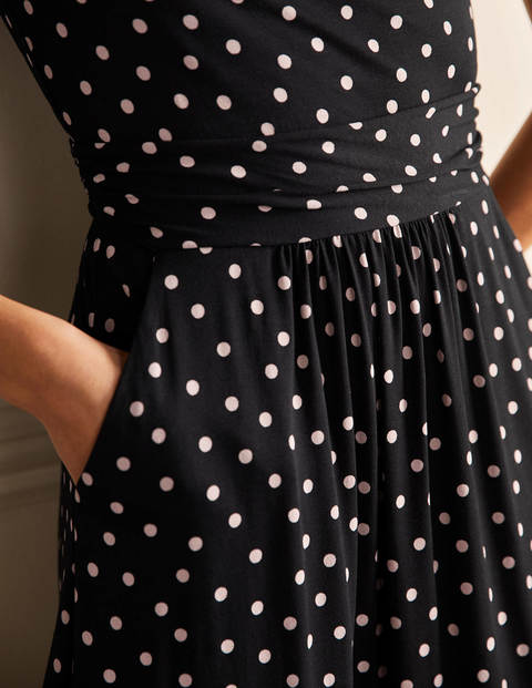 Amelie Jersey Dress - Black/ Chalky Pink Spot Amelie Jersey Dress - Black/ Chalky Pink Spot