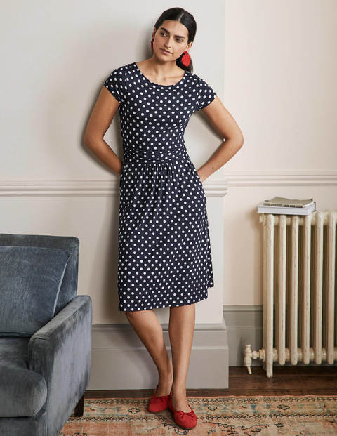 Amelie Jerseykleid - Navy, Getupft Amelie Jerseykleid - Navy, Getupft