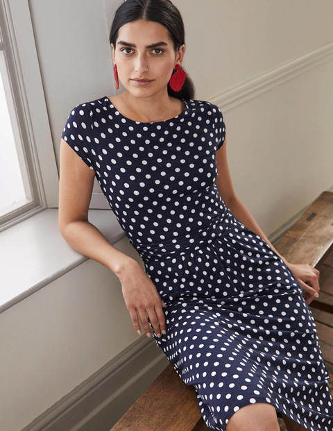 Amelie Jerseykleid - Navy, Getupft Amelie Jerseykleid - Navy, Getupft