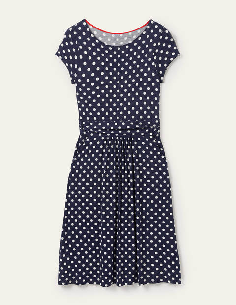Amelie Jerseykleid - Navy, Getupft Amelie Jerseykleid - Navy, Getupft