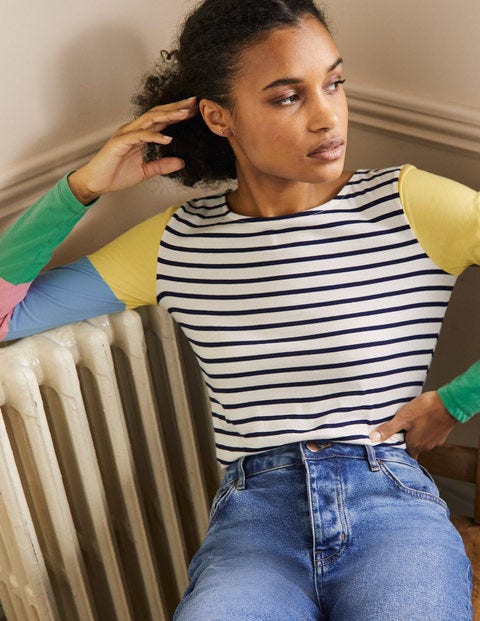 Long Sleeve Breton Top - Lemon / Formica Pink Stripe Long Sleeve Breton Top - Lemon / Formica Pink Stripe