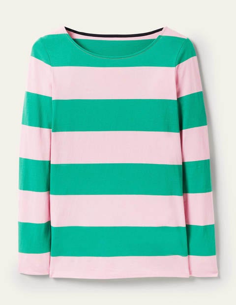 Langärmliges Bretonshirt - Zartes Rosa/Grün, Gestreift Langärmliges Bretonshirt - Zartes Rosa/Grün, Gestreift