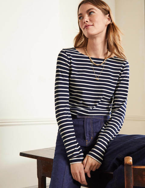 Long Sleeve Breton Top - Navy / Ivory Stripe Long Sleeve Breton Top - Navy / Ivory Stripe