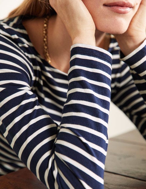 Long Sleeve Breton Top - Navy / Ivory Stripe Long Sleeve Breton Top - Navy / Ivory Stripe