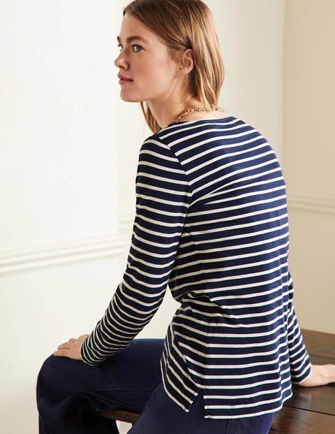 Long Sleeve Breton Top - Navy / Ivory Stripe Long Sleeve Breton Top - Navy / Ivory Stripe
