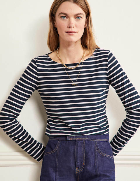 Long Sleeve Breton Top - Navy / Ivory Stripe Long Sleeve Breton Top - Navy / Ivory Stripe