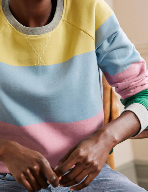 Sweatshirt aus Baumwolle - Pastellgelb/Kirschblütenrosa