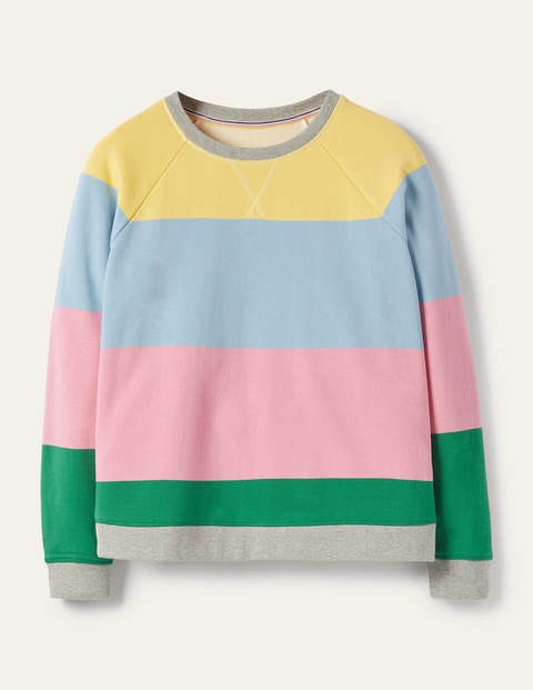Sweatshirt aus Baumwolle - Pastellgelb/Kirschblütenrosa Sweatshirt aus Baumwolle - Pastellgelb/Kirschblütenrosa