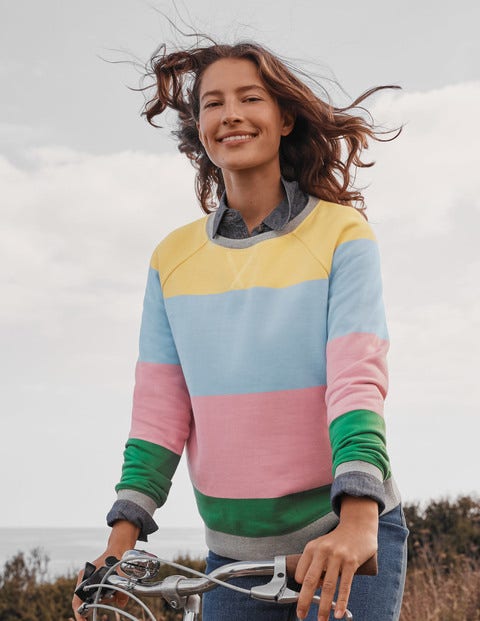 Sweatshirt aus Baumwolle - Pastellgelb/Kirschblütenrosa Sweatshirt aus Baumwolle - Pastellgelb/Kirschblütenrosa
