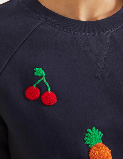Cotton Sweatshirt - Navy, Boucle Fruit