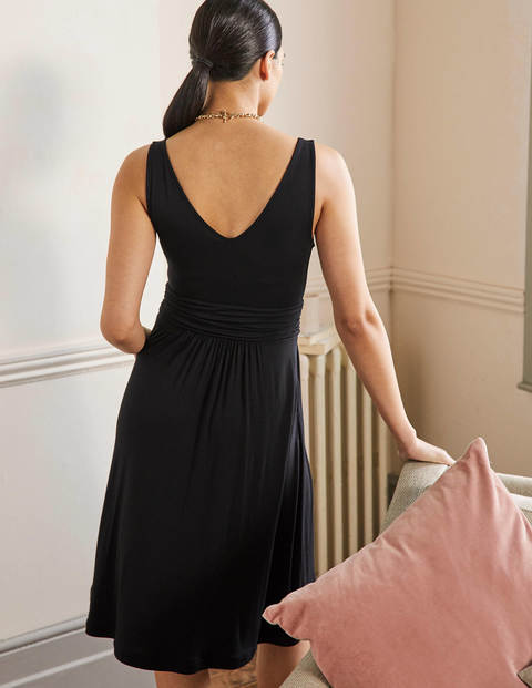 Effie V-Neck Jersey Dress - Black Effie V-Neck Jersey Dress - Black