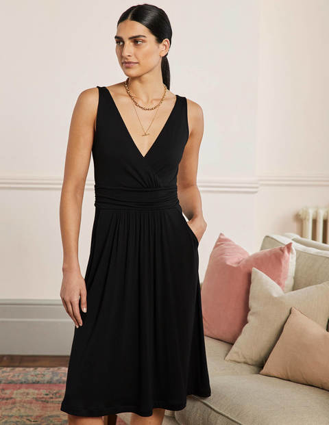 Effie V-Neck Jersey Dress - Black Effie V-Neck Jersey Dress - Black