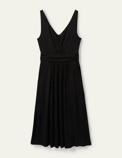 Effie V-Neck Jersey Dress - Black Effie V-Neck Jersey Dress - Black