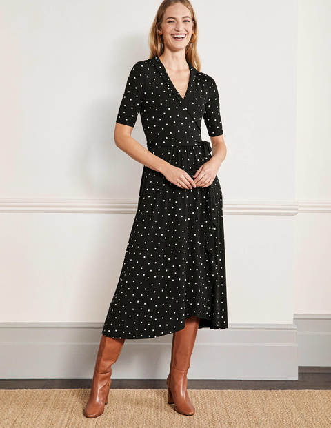 Lavinia Jersey Wrap Dress - Black ...